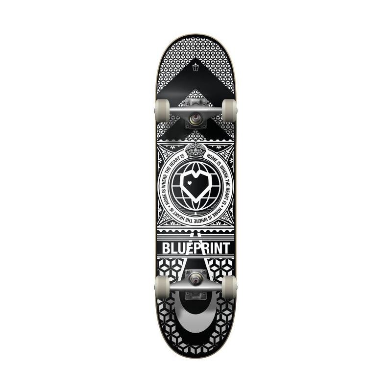 Blueprint Home Heart Complete Skateboard Black/White 8"