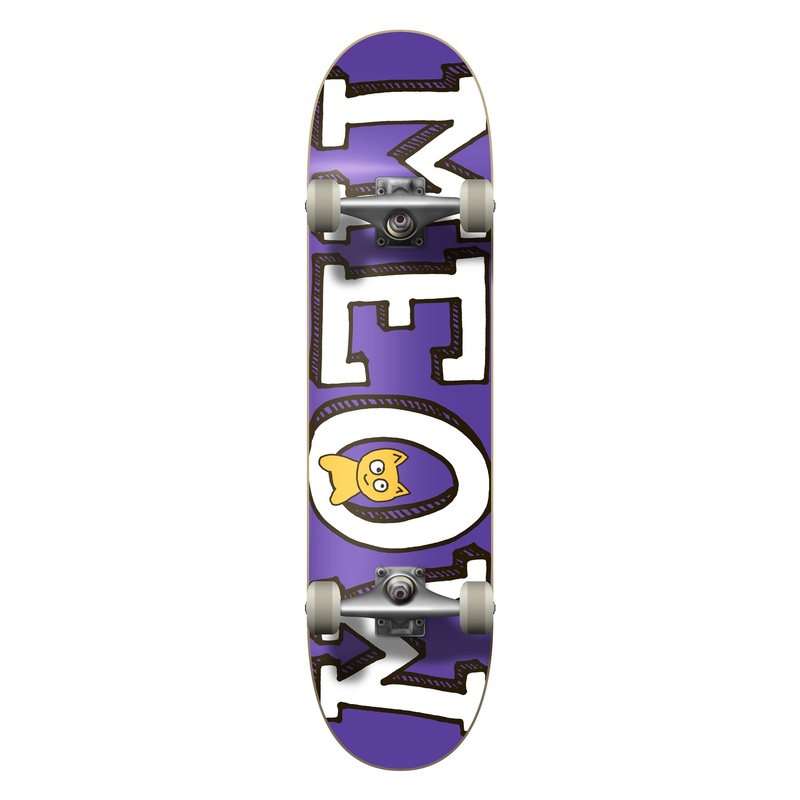 Meow Logo Complete Skateboard Purple 8.25"