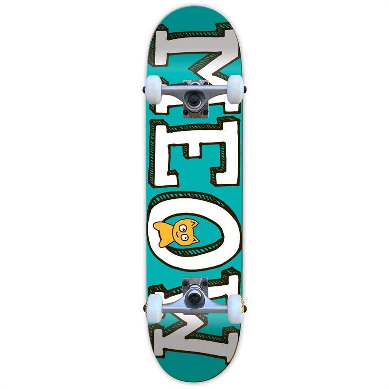 Meow Logo Complete Skateboard Teal 8"