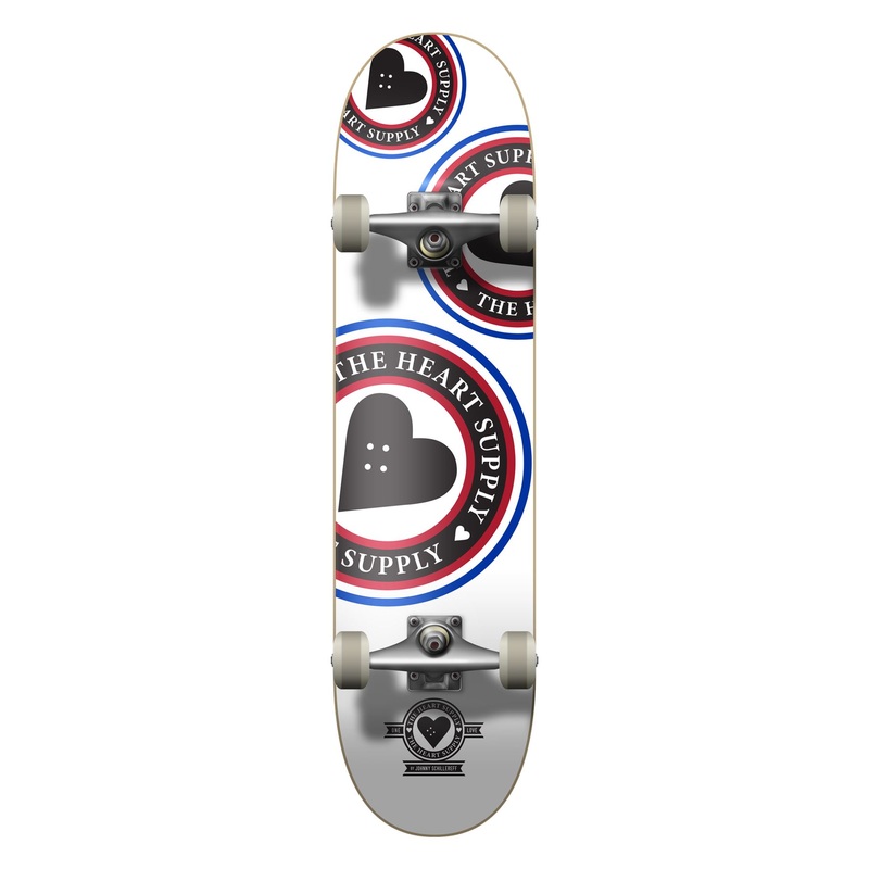 The Heart Supply Orbit Logo Complete Skateboard White 8"