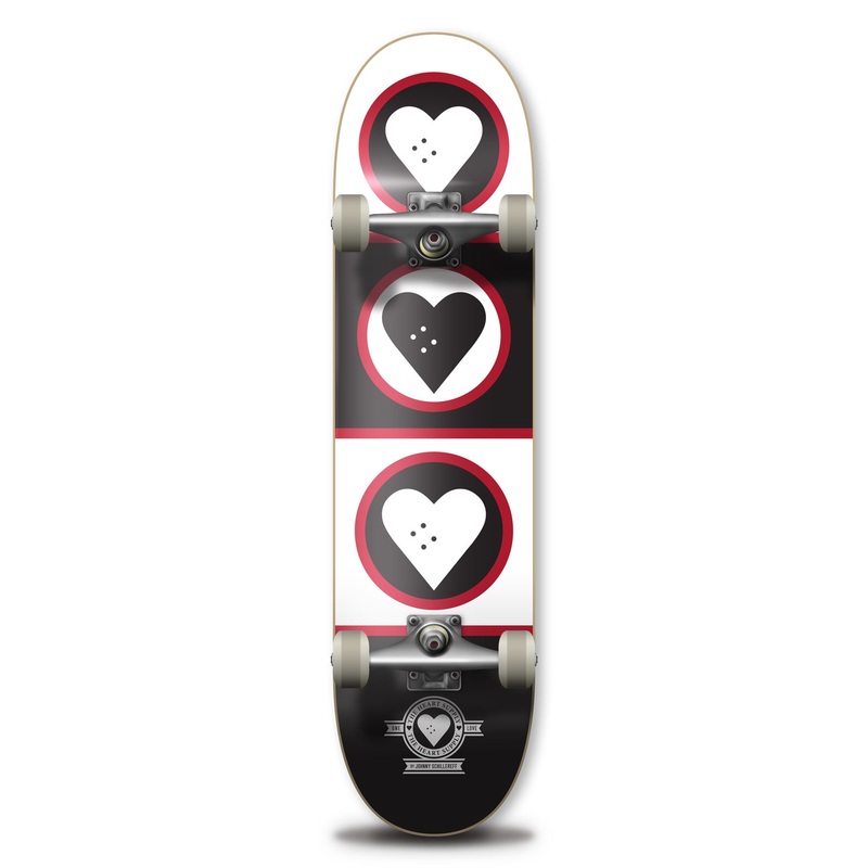 The Heart Supply Squad Complete Skateboard Black/White/Red 8.25"