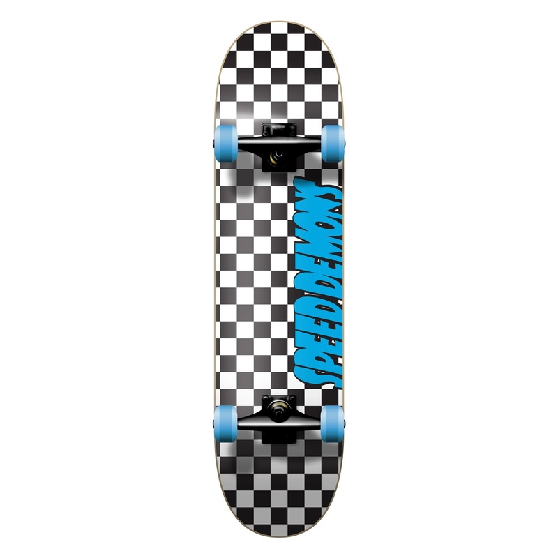 Speed Demons Checkers Black/Blue Complete Skateboard - 7.75