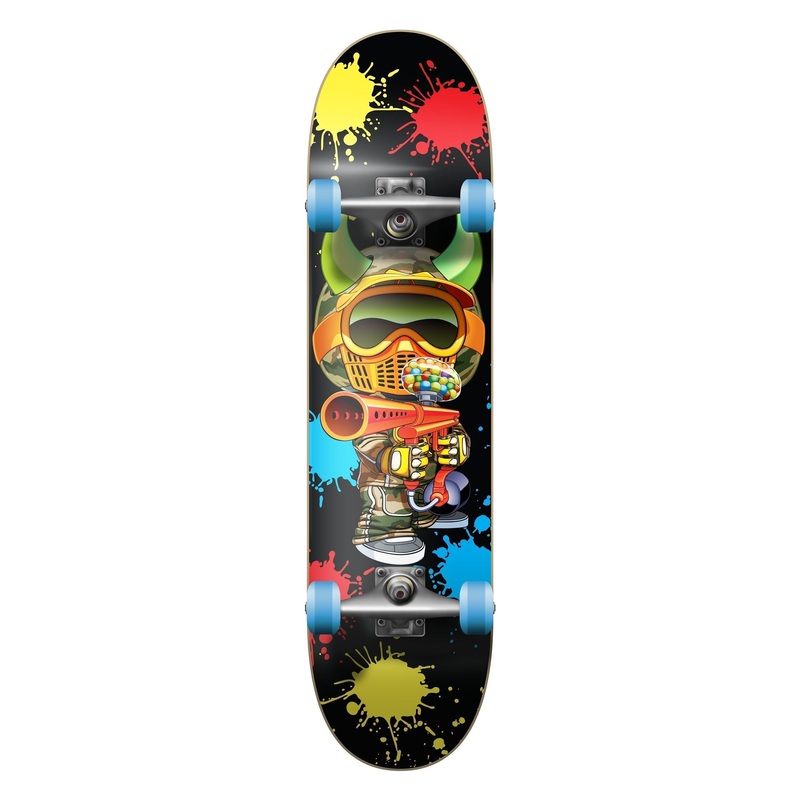 Speed Demons Paintballer Black Complete Skateboard 7.75"