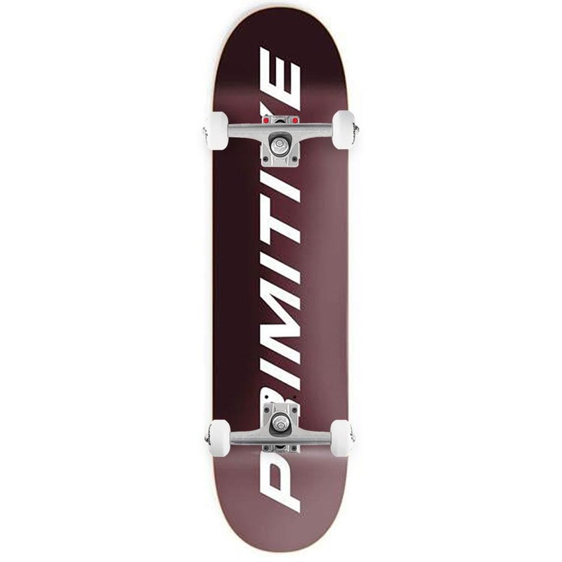 Primitive Euro Slant Core Deck Burgundy x Venom Custom Complete Skateboard - 8.125"