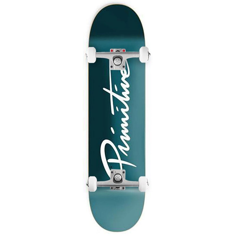 Primitive Nuevo Script Core Deck Teal x Venom Custom Complete Skateboard - 8.0"