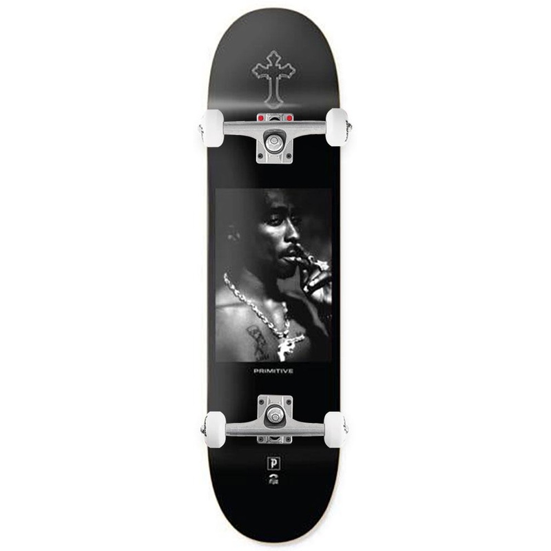 Primitive Tupac Platinum Deck Black x Venom Custom Complete Skateboard - 8.25"