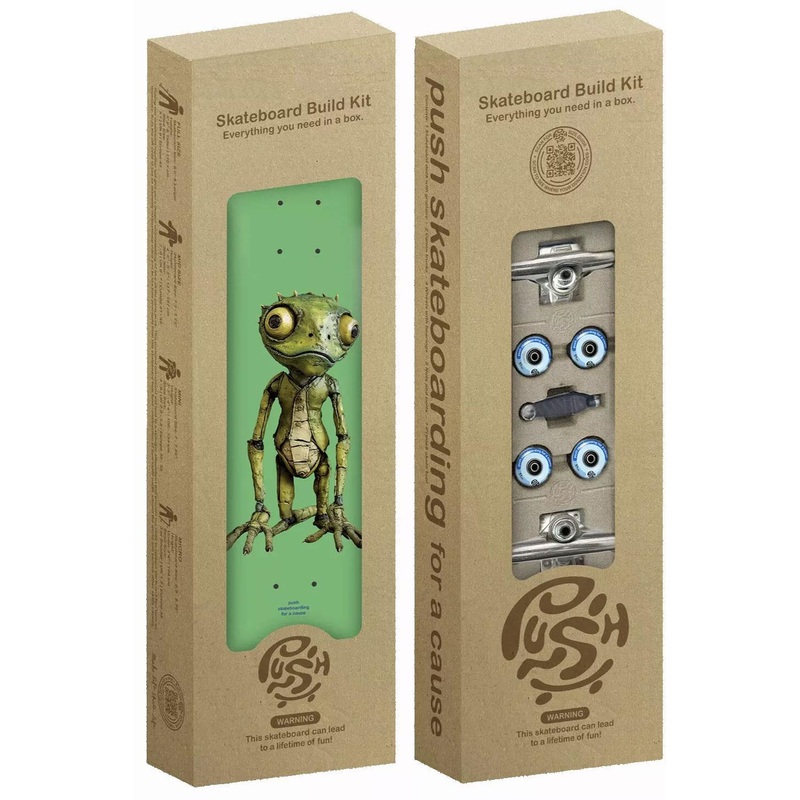 Push Lizard Guy FP In Green Complete Skateboard - 7.5"
