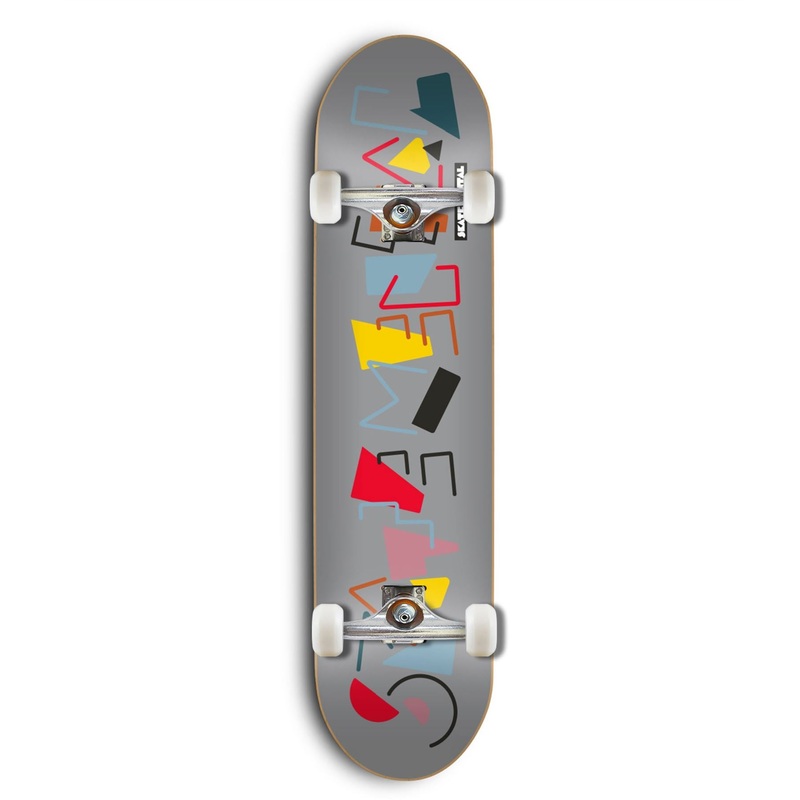 Skate Mental Art Block Grey Complete Skateboard - 7.5"