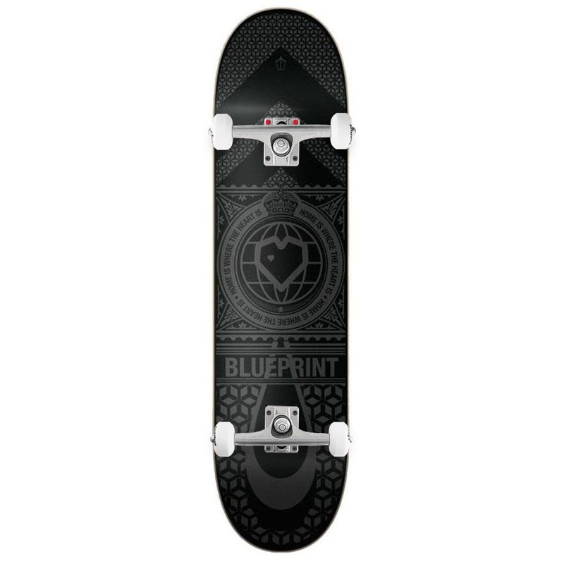 Blueprint Home Heart Black/Black x Venom Custom Complete Skateboard - 8.25"