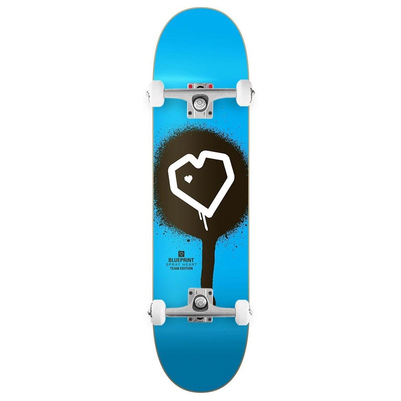 Blueprint Spray Heart Blue x Venom Custom Complete Skateboard - 8.0"