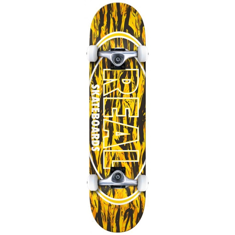 Real Stealth Oval Yellow Complete Skateboard - 7.3"