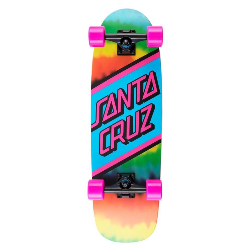 Santa Cruzer Complete Cruiser Rainbow Tie Dye Street Skate - 8.79" x 29.05"