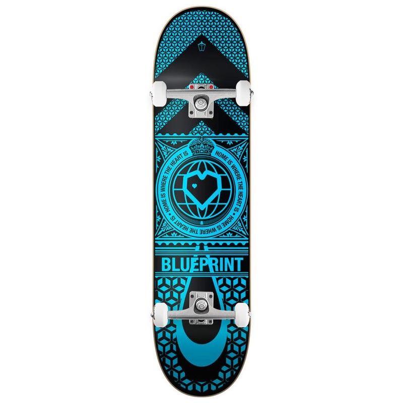 Blueprint Home Deck Black/Blue x Venom Skateboards Custom Complete Skateboard - 8.25