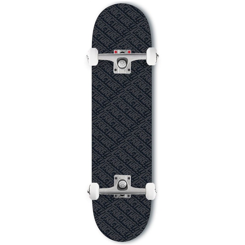 Fracture All Over Comic Black Custom Complete Skateboard -  8.25"