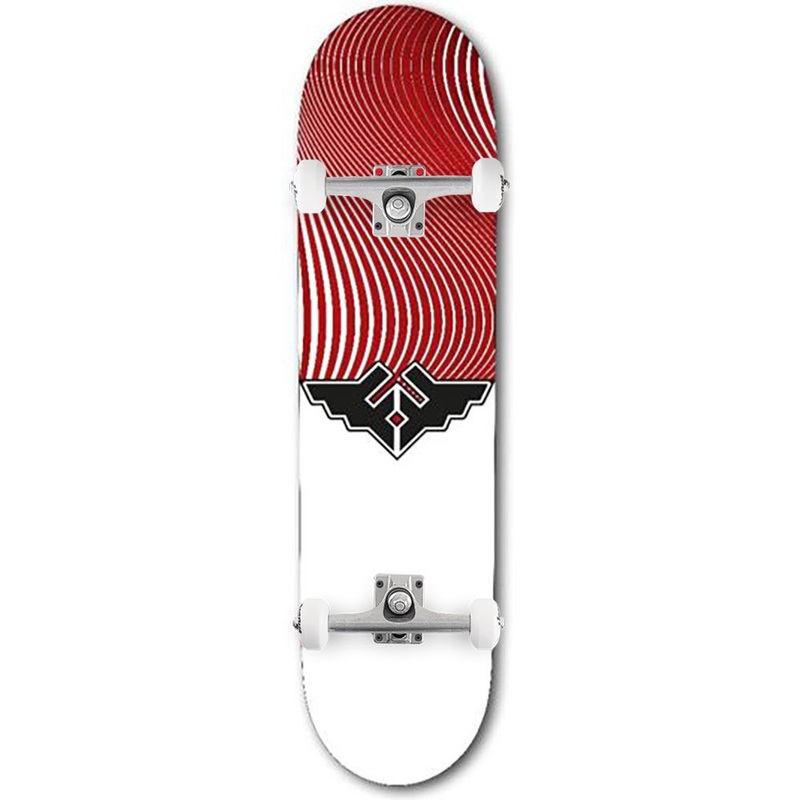 Fracture Wings V4 Red Custom Complete Skateboard -  7.75"