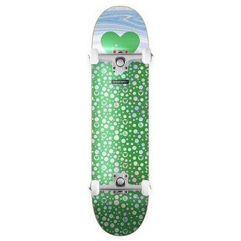 The Heart Supply HS Green Polkahearts Foil Green x Venom Custom Complete Skateboard - 8.0"