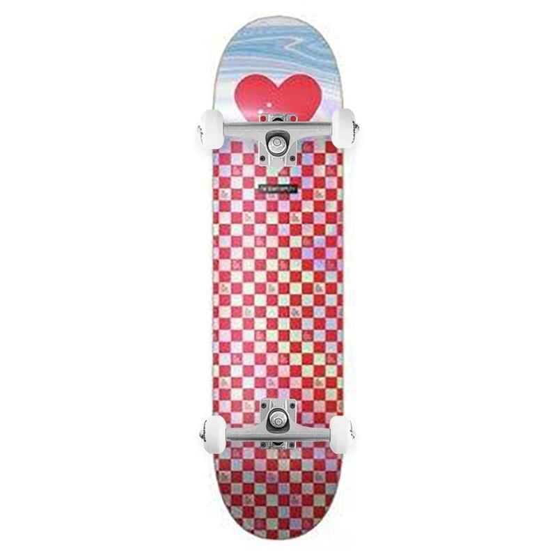The Heart Supply HS Red Checkerboard Foil Red x Venom Custom Complete Skateboard - 8.25"